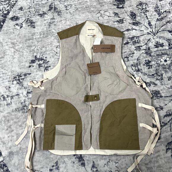 Nicholas Daley Five Pocket Side Tie Linen Vest Mens Size Large - Picture 4 of 7